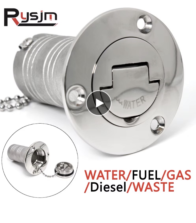 Bouchon de Remplissage de Pont en Acier Inoxydable 316, Poli à Miroir ÉWer, 38mm 50mm, DéCHETS de Carburant Diesel, Requête pour Bateau, Yacht, Boutre 